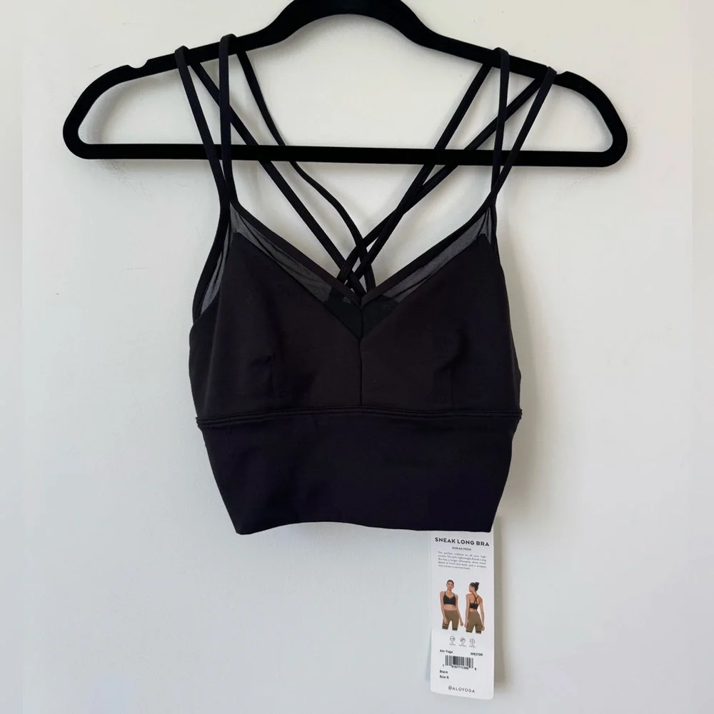 Alo Yoga Sneak Long Bra in Black - Size S - Picture 10 of 14